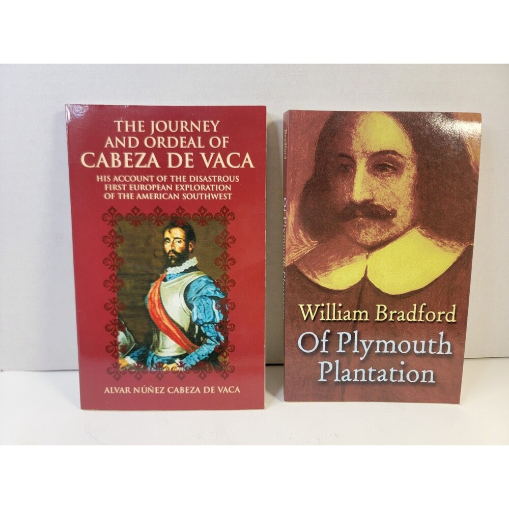 Dover Early American History 2 Book Lot Cabeza de Vaca Of Plymouth Plantation